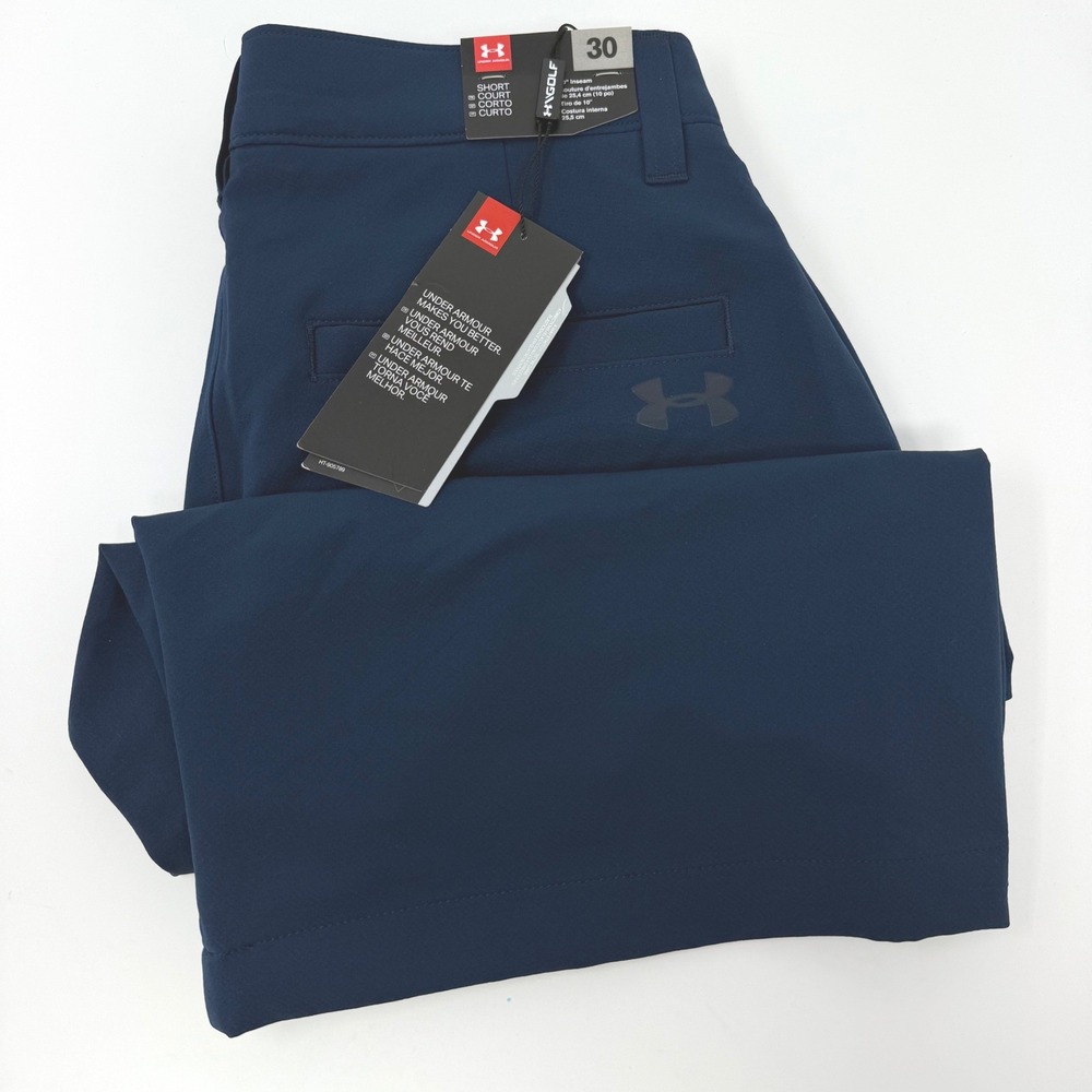 Under Armour Mens Size 30 Navy Blue Golf Shorts 10 Inch Inseam 1364345-408 NEW